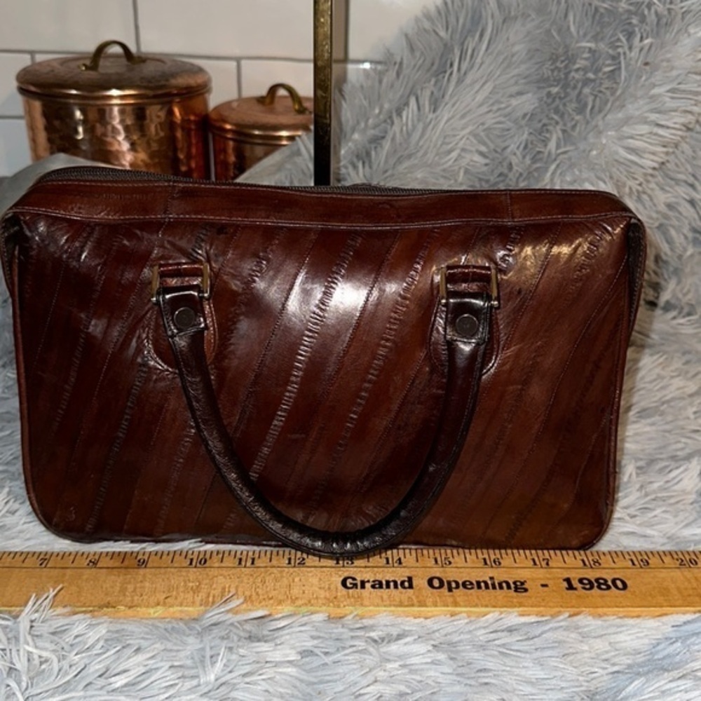 - Vintage eel skin bag. 40 + years old! “Leather of the sea” non branded strap